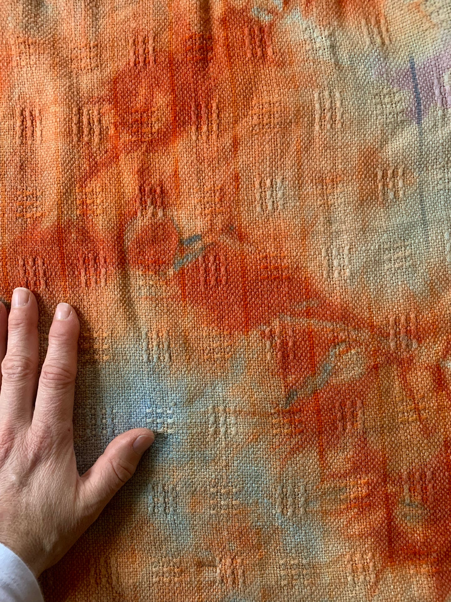 Handwoven fabric by the meter- Huck Lace