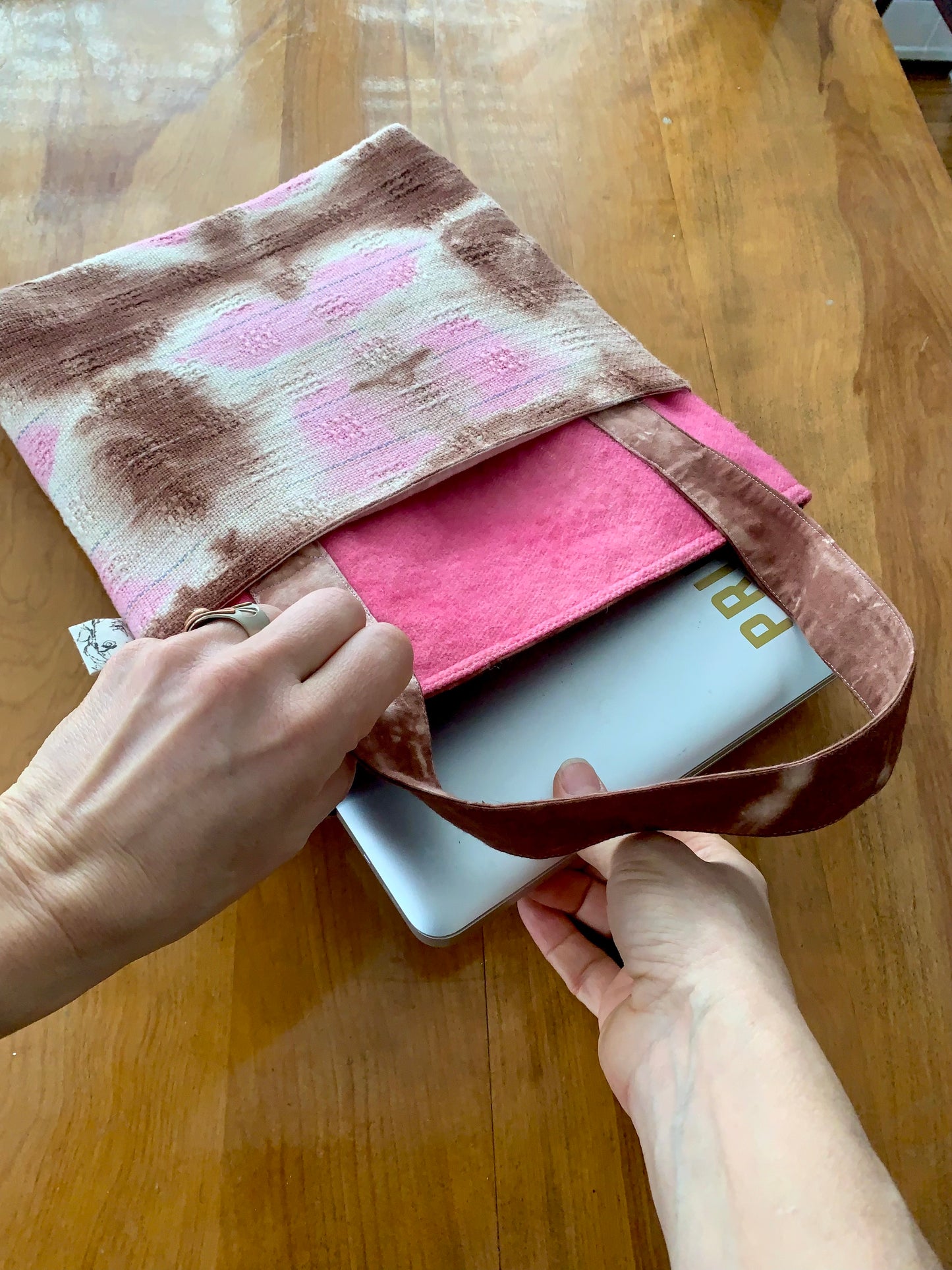 The Patsy tote bag- pink and brown