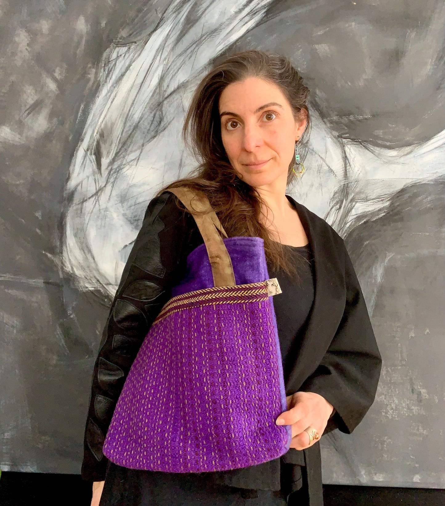 The Patsy tote bag- purple and gold