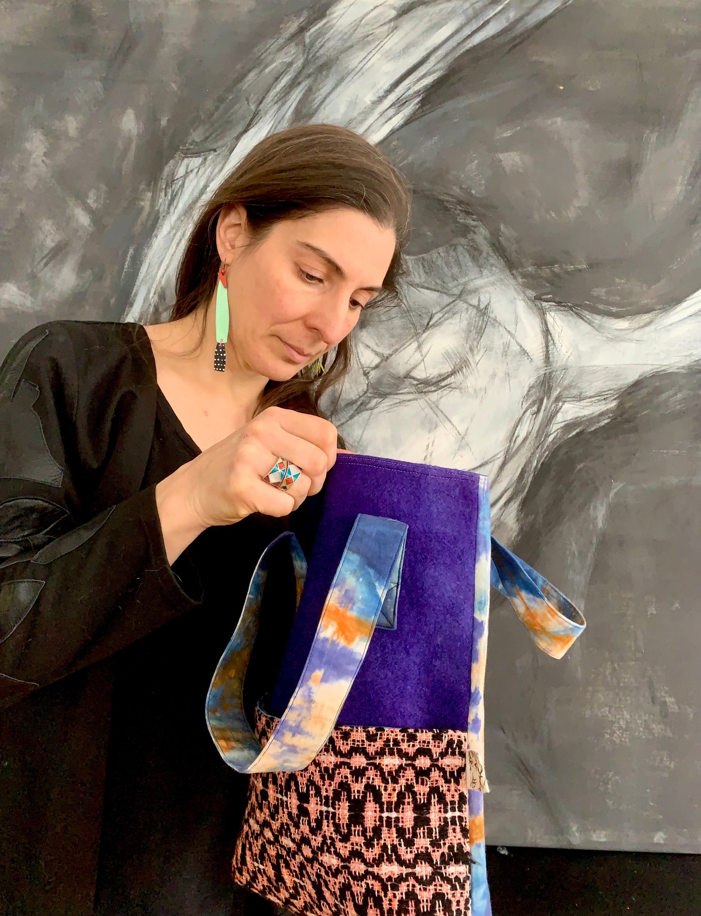 The Patsy tote bag- purple and orange
