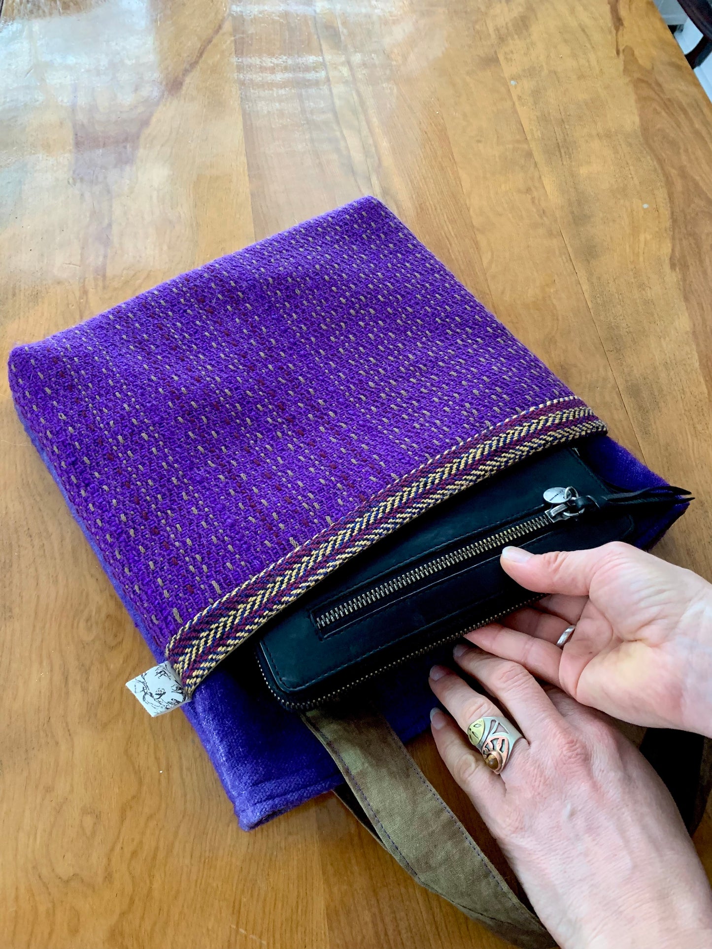 The Patsy tote bag- purple and gold