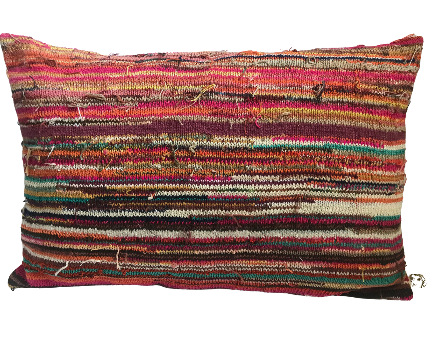 Recycled warp pillow: the golden hour