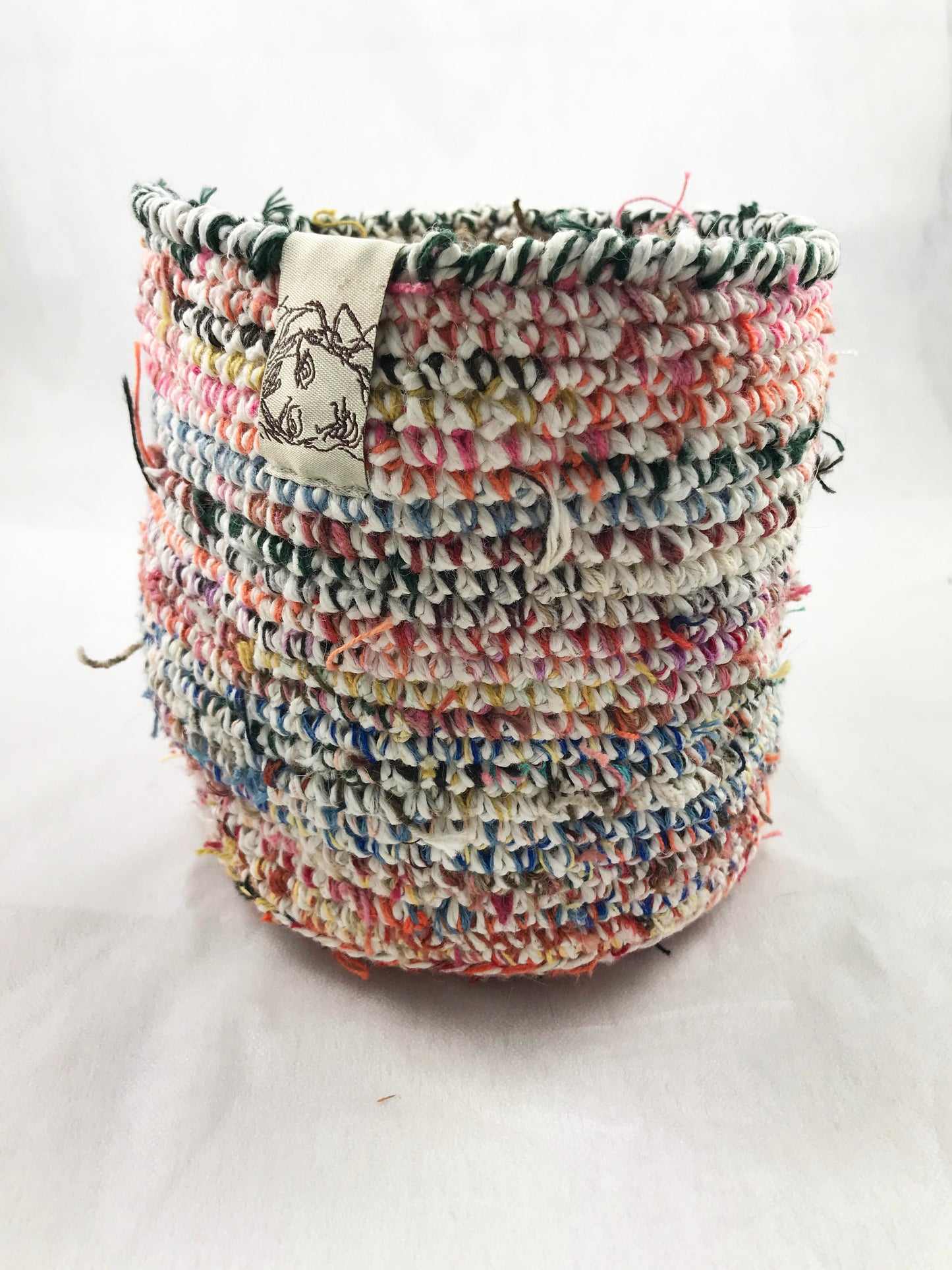 Small Round Crocheted Storage Basket