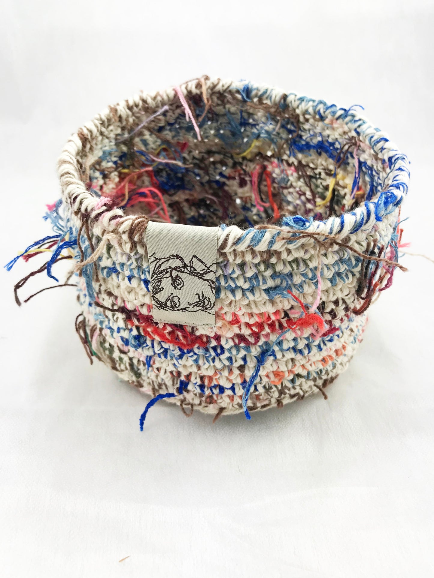 Small Round Crocheted Storage Basket
