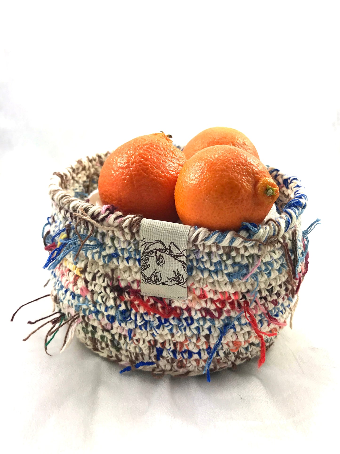 Small Round Crocheted Storage Basket