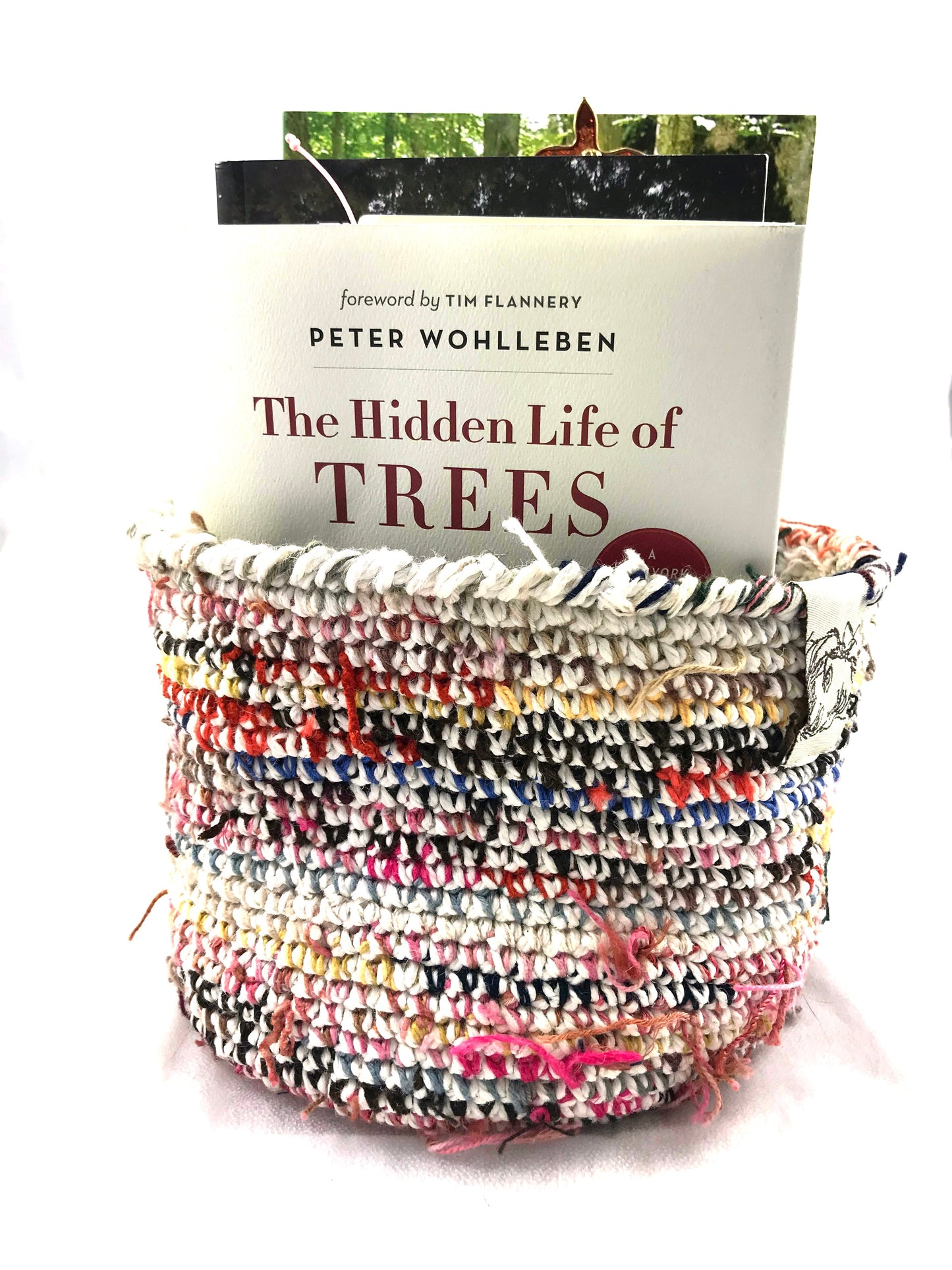 Small Round Crocheted Storage Basket