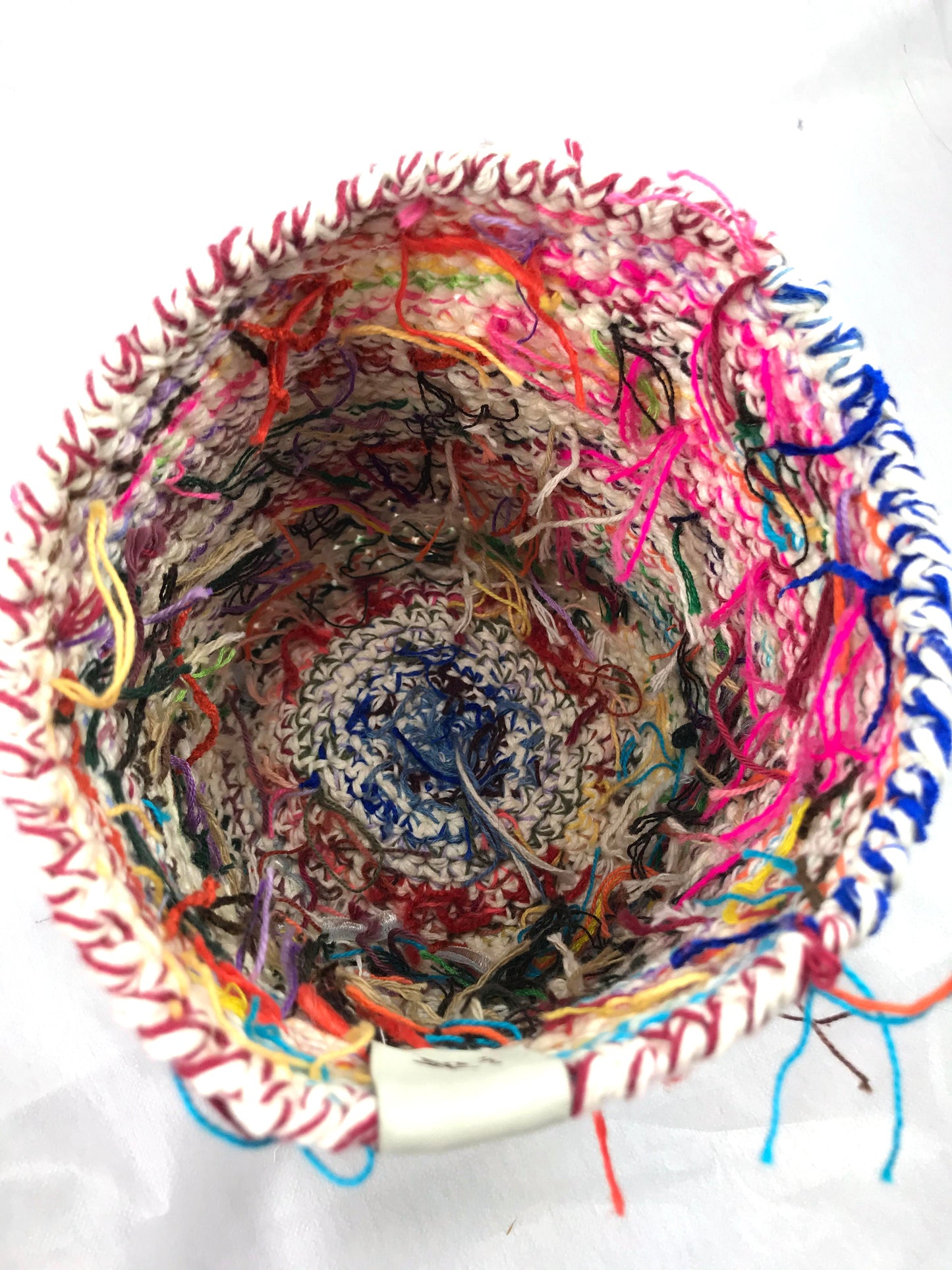 Small Round Crocheted Storage Basket