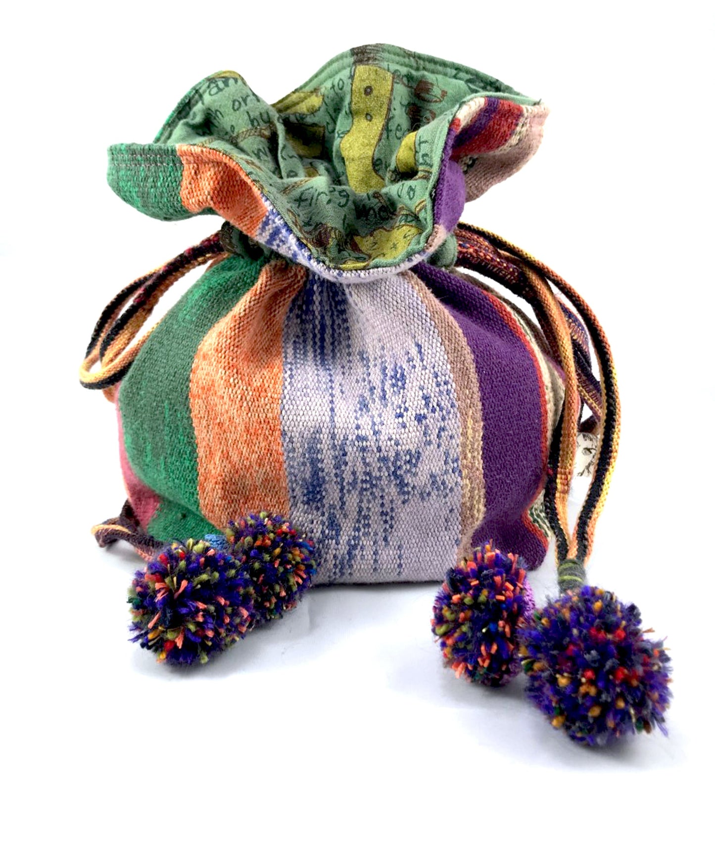 Handwoven Drawstring Cross Body Bag