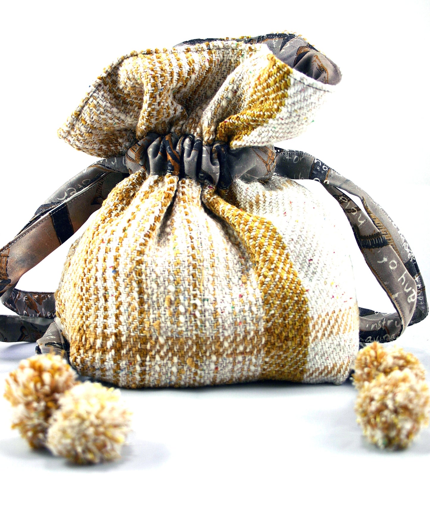 Handwoven Drawstring Crossbody Bag