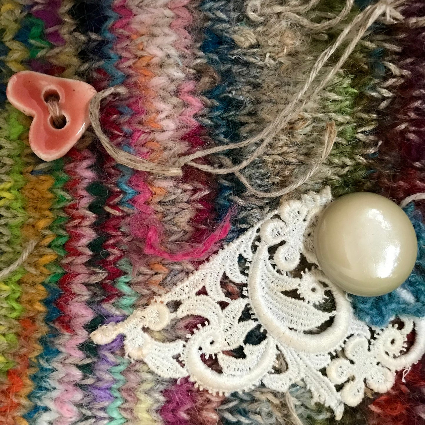 Knit hand dyed linen and wool scarf