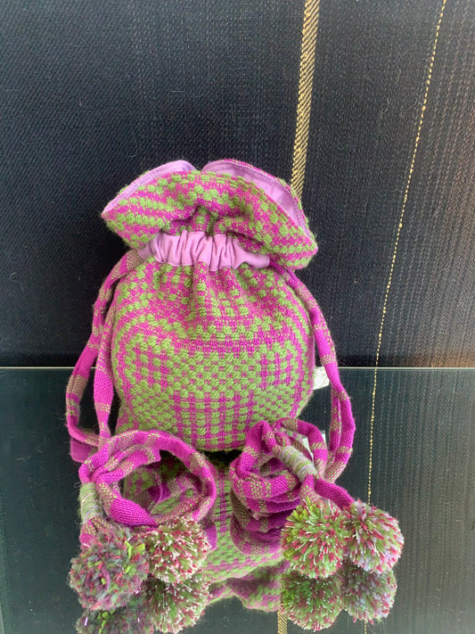 Handwoven Drawstring Crossbody Bag