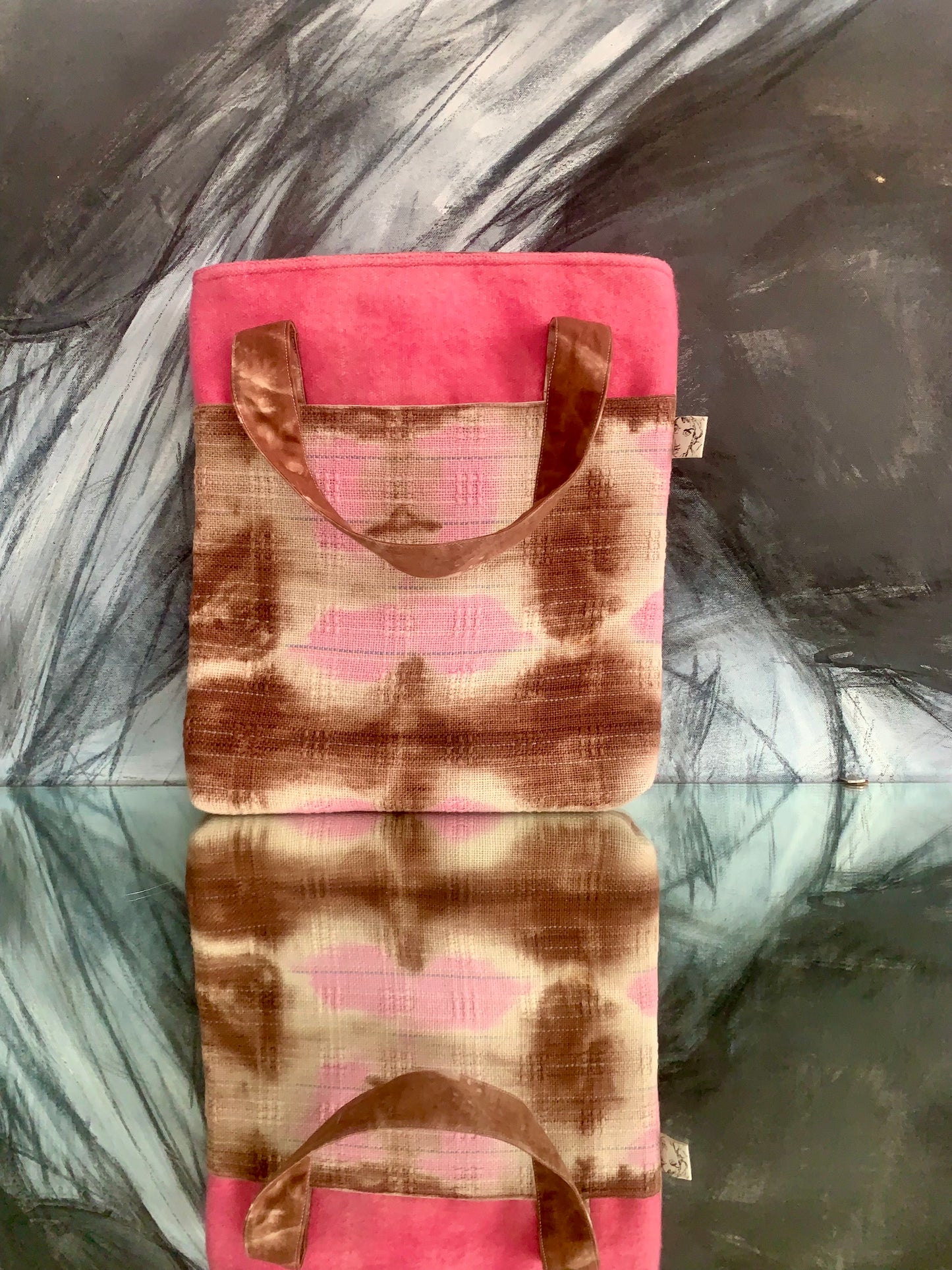 The Patsy tote bag- pink and brown