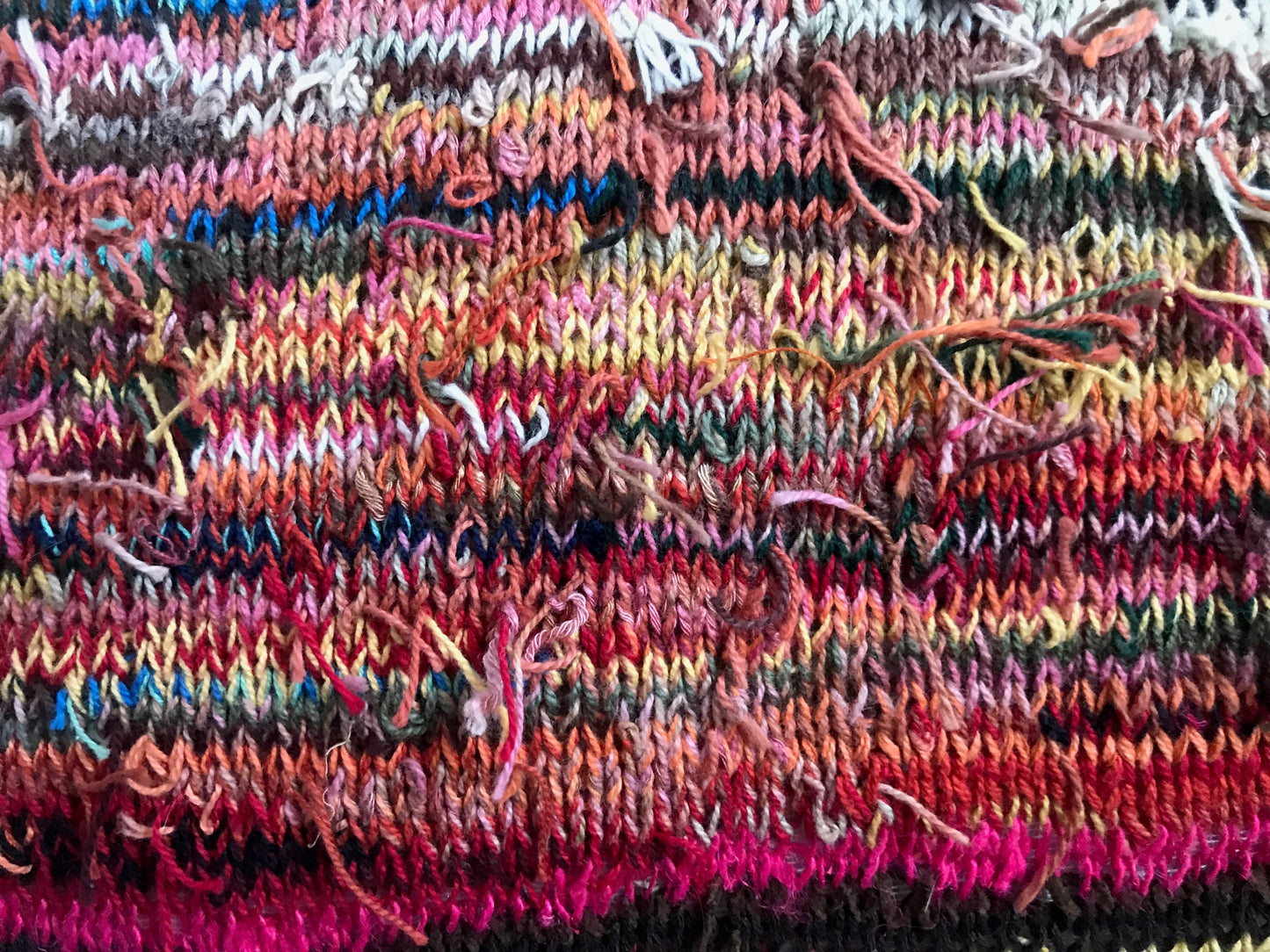 Recycled warp pillow: sunset