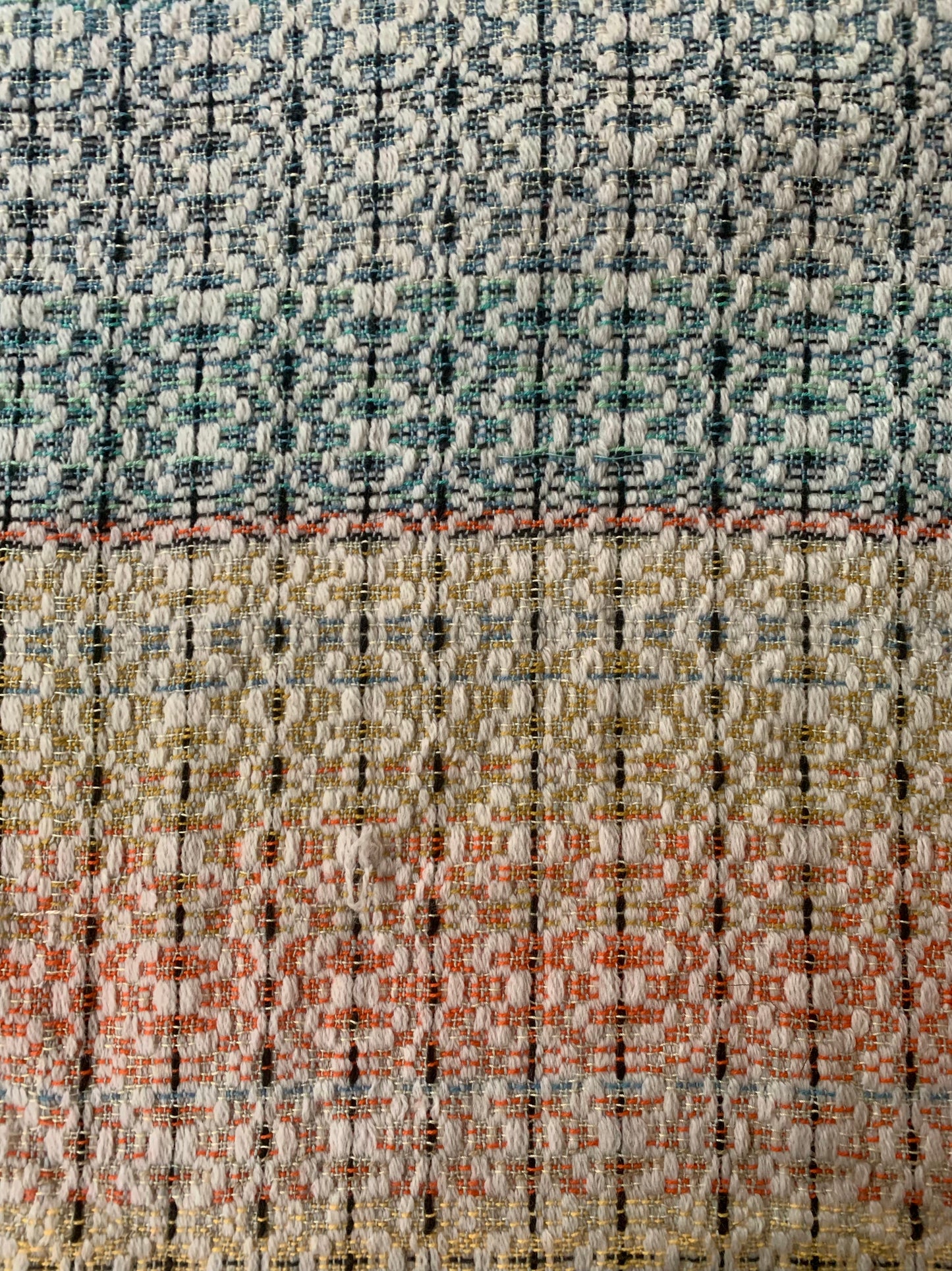 Handwoven fabric by the meter- Sunrise Overshot