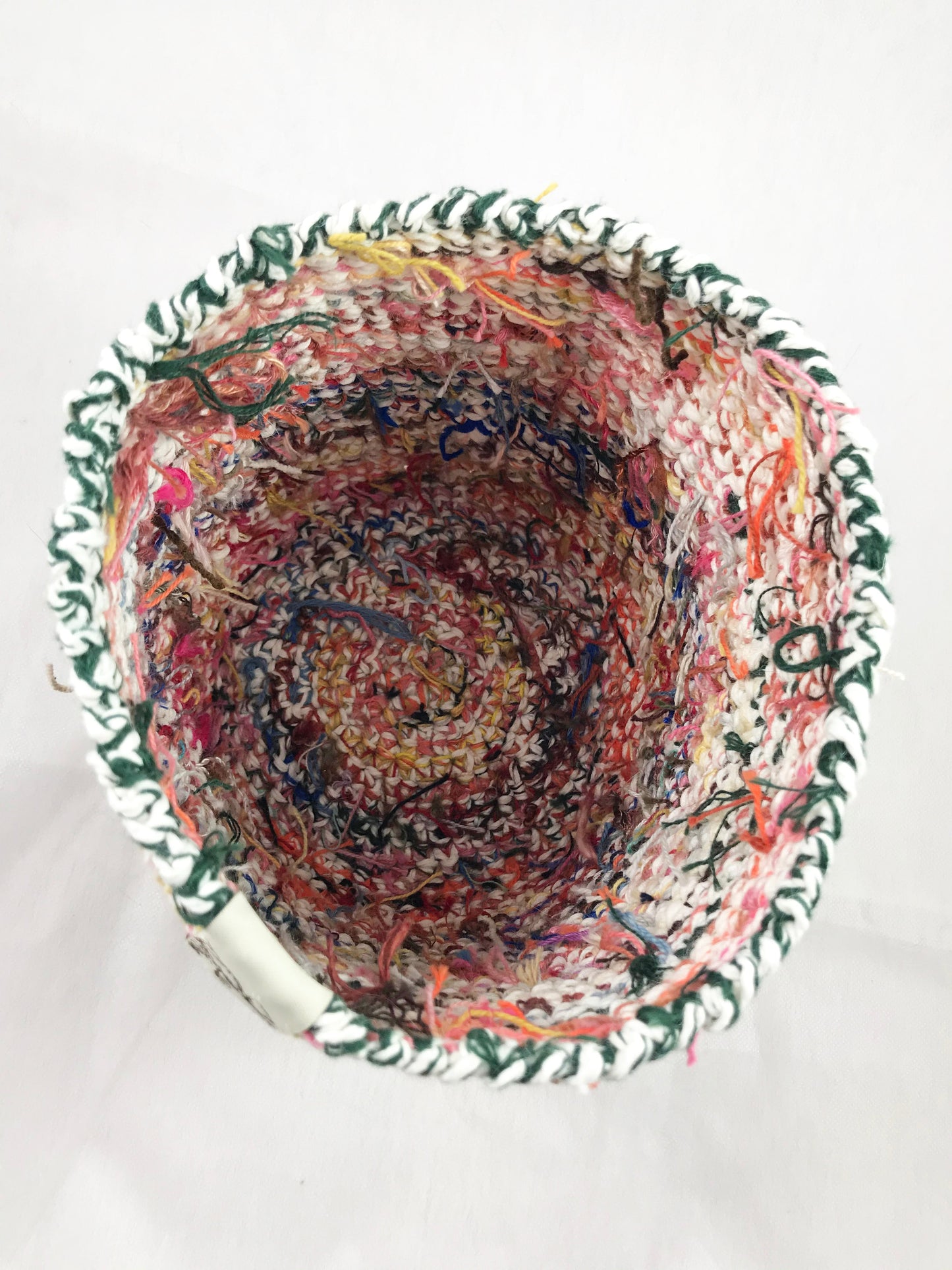 Small Round Crocheted Storage Basket