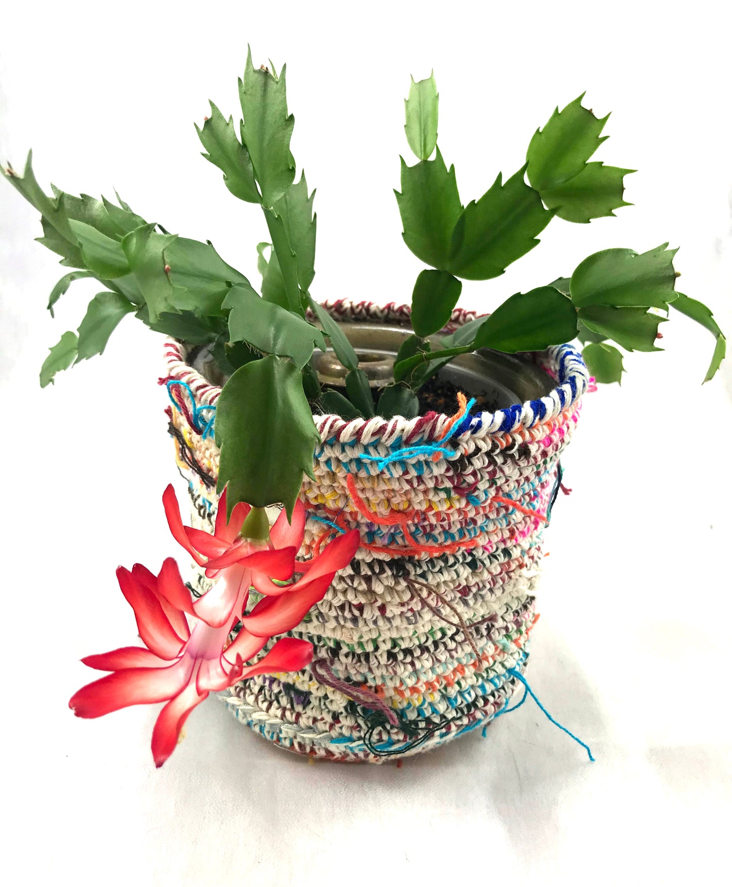 Small Round Crocheted Storage Basket