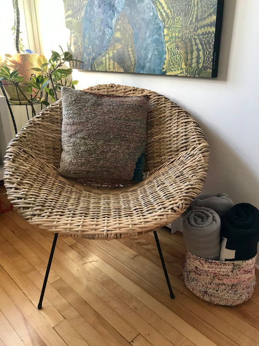 Large Round Crocheted Storage Basket