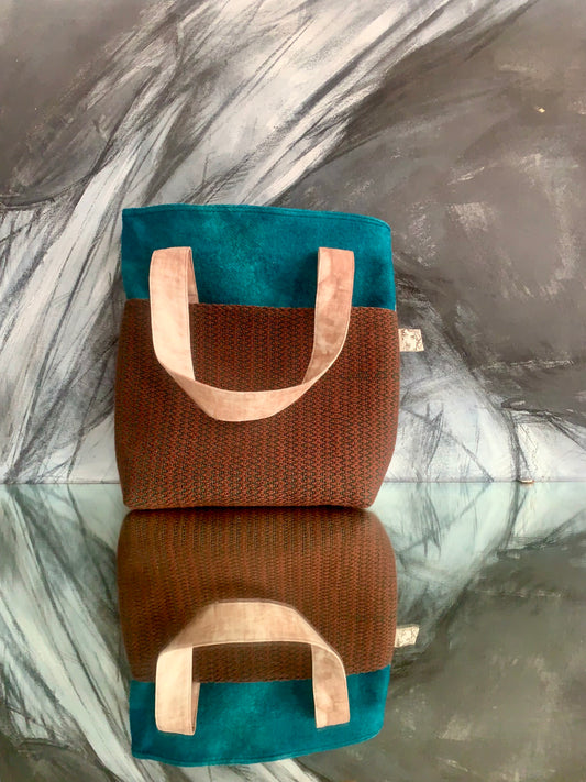 The Patsy tote bag- rust and green